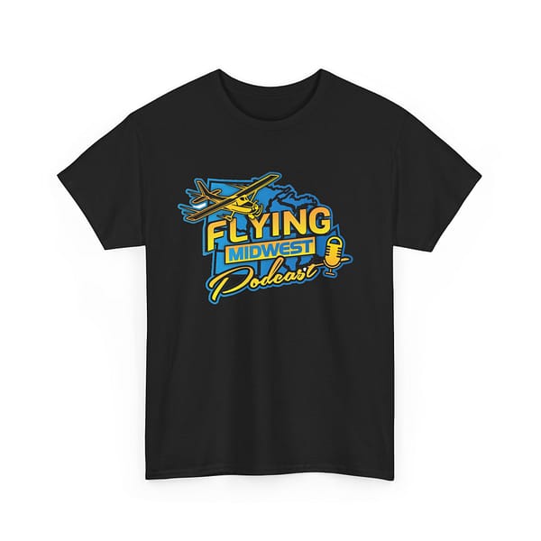 Flying Midwest Podcast Unisex Heavy Cotton Tee - Aviation Enthusiast T-Shirt - Image 3
