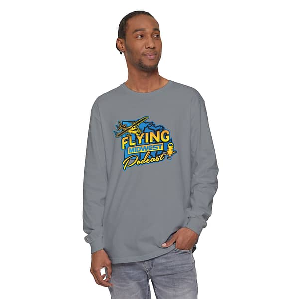 Flying Midwest Podcast Long Sleeve T-Shirt - Image 7