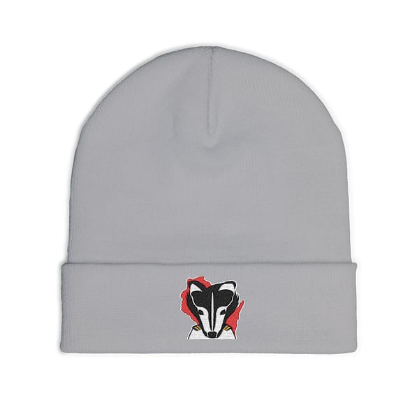 Embroidered Badger Knit Beanie - Image 3