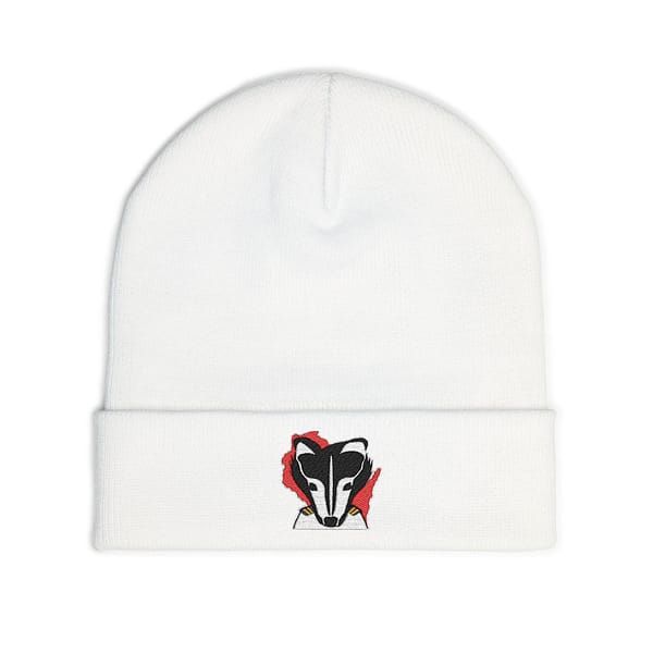 Embroidered Badger Knit Beanie - Image 11