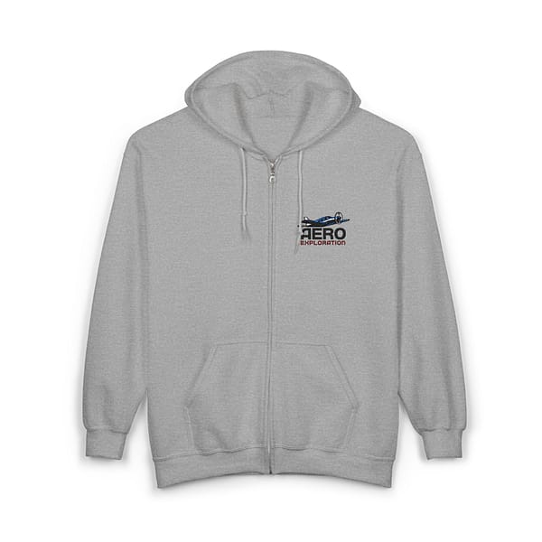 AeroExploration Embroidered Unisex Heavy Blend Full Zip Hooded Sweatshirt - Image 2