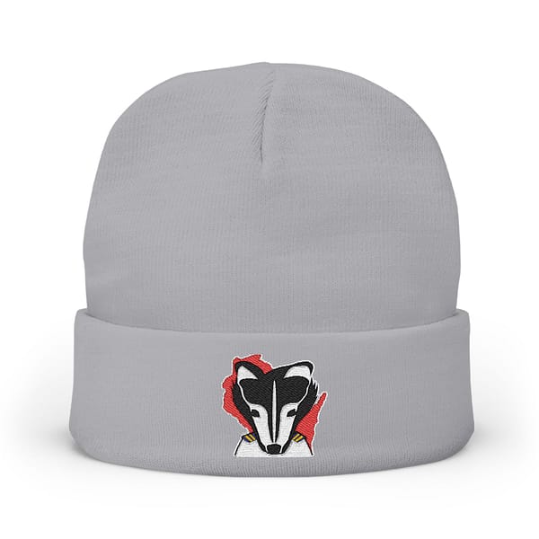 Embroidered Badger Knit Beanie