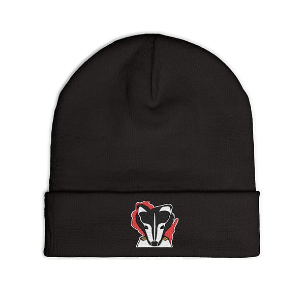 Embroidered Badger Knit Beanie - Image 7