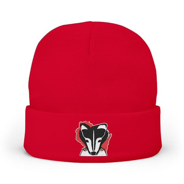 Embroidered Badger Knit Beanie - Image 13